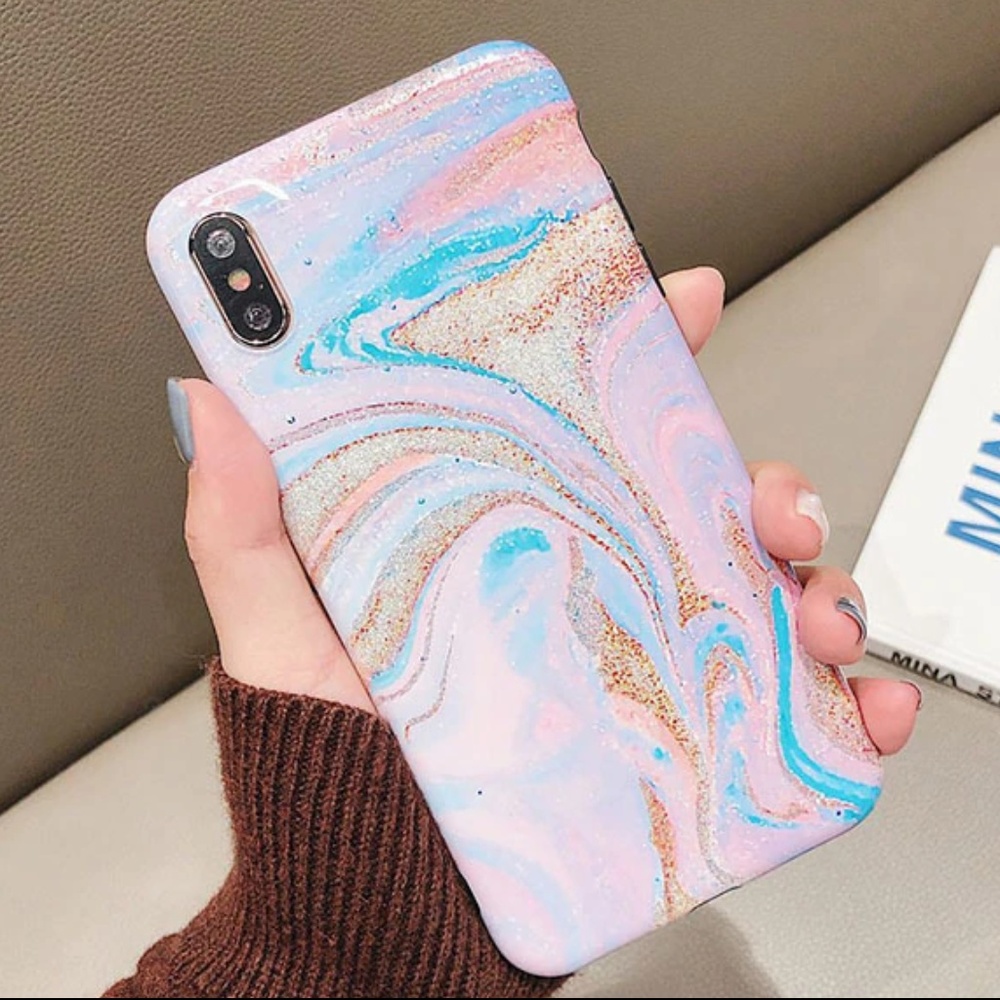 NEW iPhone 7+/8+ Pastel Marble Swirl Case